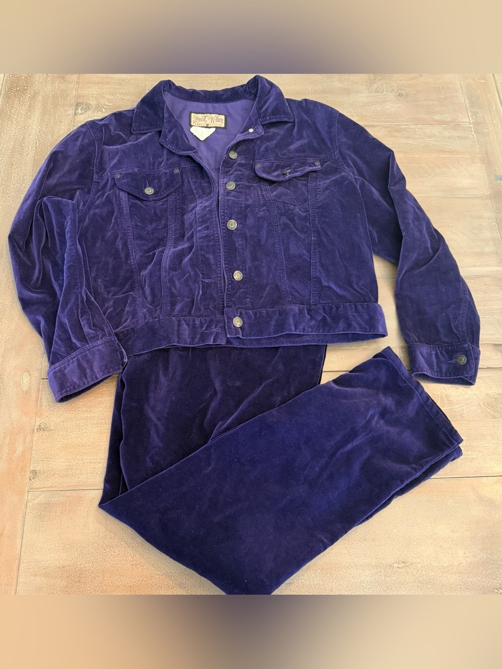Carole Little Street Wear Purple Corduroy Set Women’s Preowned Sz L & 12 Vintage